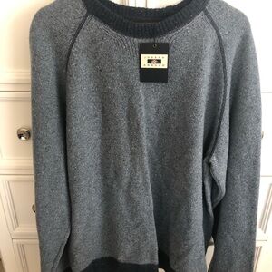 Joseph Abboud Men's Gray Heather Crewneck Sweater with Contrast Neck